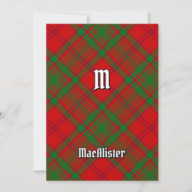 Convites Clan MacAlister de Glenbarr Tartan (Frente)