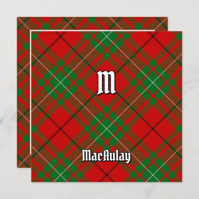 Convites Clan MacAulay Tartan (Frente/Verso)