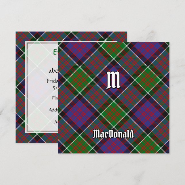 Convites Clan MacDonald do Clanranald Tartan (Frente/Verso)