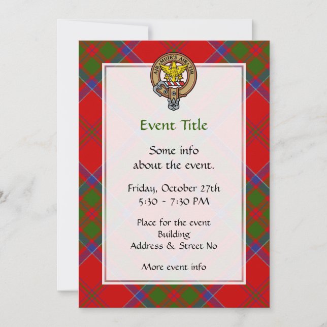 Convites Clan MacDonald do Keppoch Crest sobre Tartan (Frente)