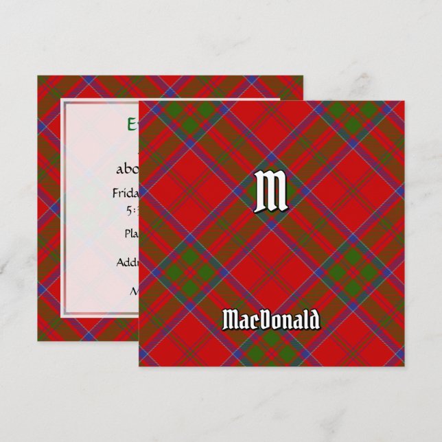 Convites Clan MacDonald do Keppoch Tartan (Frente/Verso)