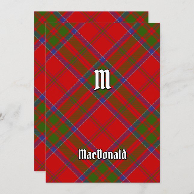 Convites Clan MacDonald do Keppoch Tartan Invitation (Frente/Verso)