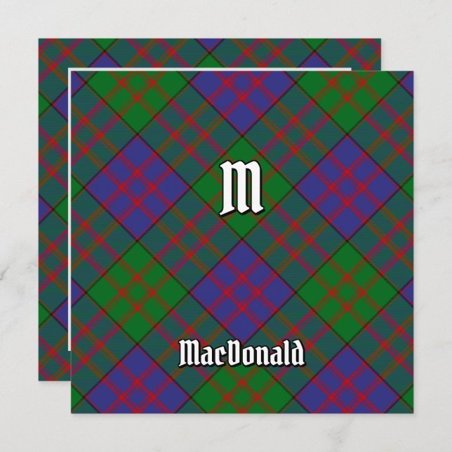Convites Clan MacDonald Tartan (Frente/Verso)