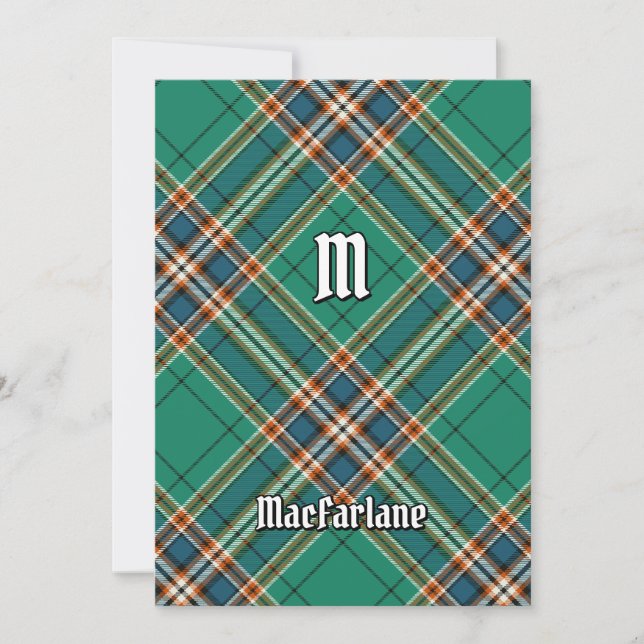 Convites Clan MacFarlane Caça Antigo Tartan (Frente)