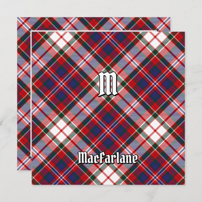 Convites Clan MacFarlane Dress Tartan (Frente/Verso)