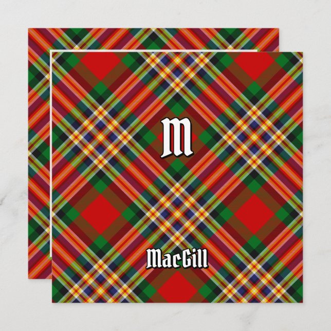 Convites Clan MacGill Tartan (Frente/Verso)