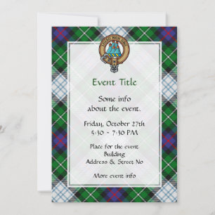 Convites Clan MacKenzie Crest over Dress Tartan