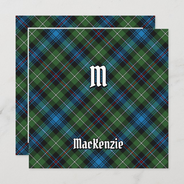 Convites Clan MacKenzie Tartan (Frente/Verso)