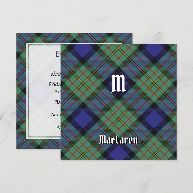 Convites Clan MacLaren Tartan (Frente/Verso)