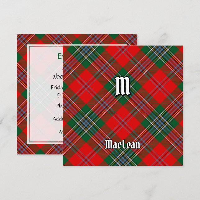Convites Clan MacLean Tartan (Frente/Verso)