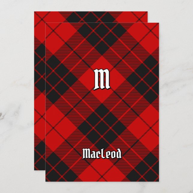 Convites Clan Macleod de Raasay Tartan (Frente/Verso)