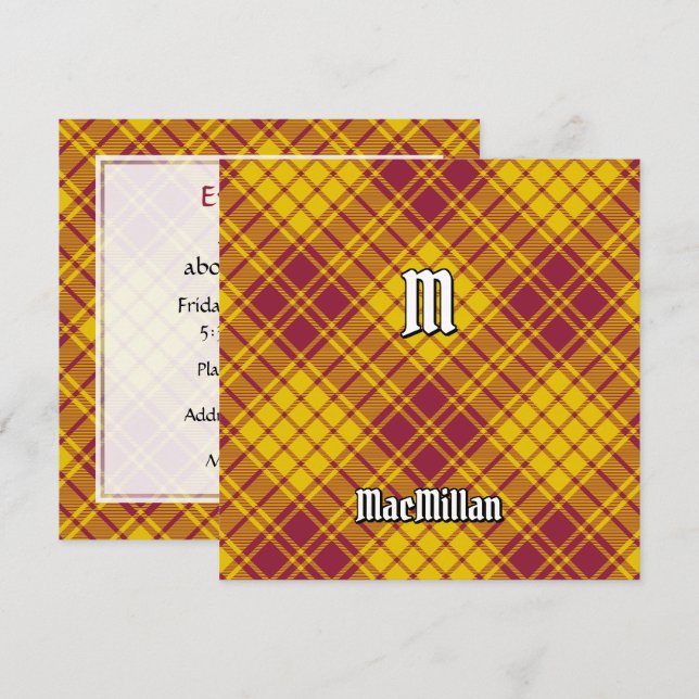 Convites Clan MacMillan Dress Tartan (Frente/Verso)