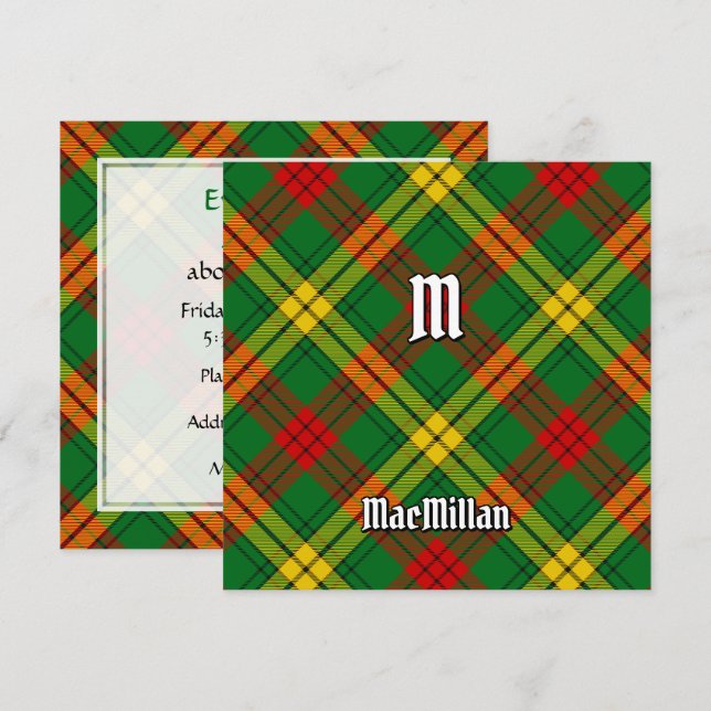 Convites Clan MacMillan Tartan (Frente/Verso)