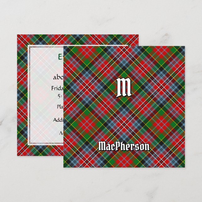 Convites Clan MacPherson Tartan (Frente/Verso)