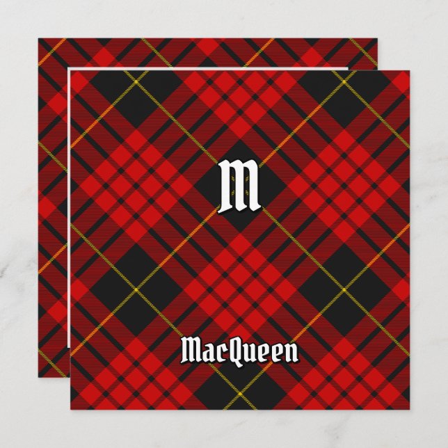 Convites Clan MacQueen Tartan (Frente/Verso)