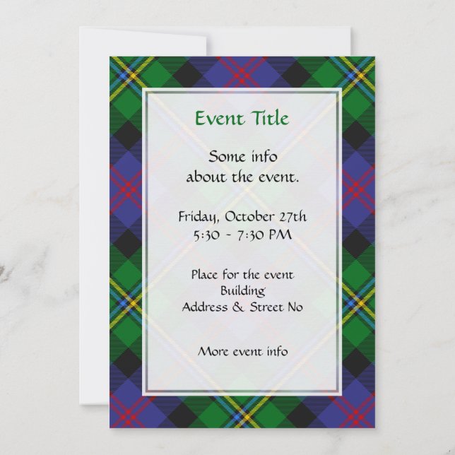 Convites Clan Malcolm Tartan (Verso)