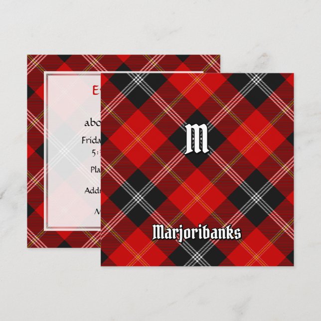 Convites Clan Marjoribanks Tartan (Frente/Verso)