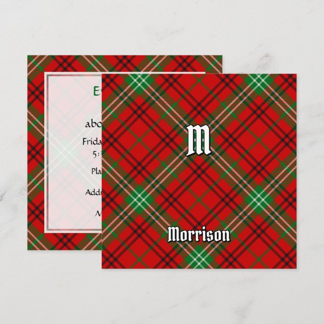 Convites Clan Morrison Red Tartan (Frente/Verso)