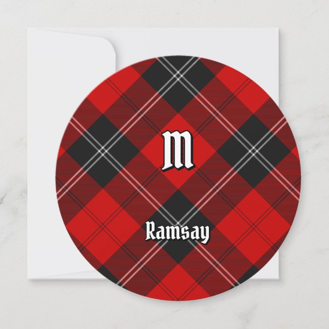 Convites Clan Ramsay Red Tartan (Frente)