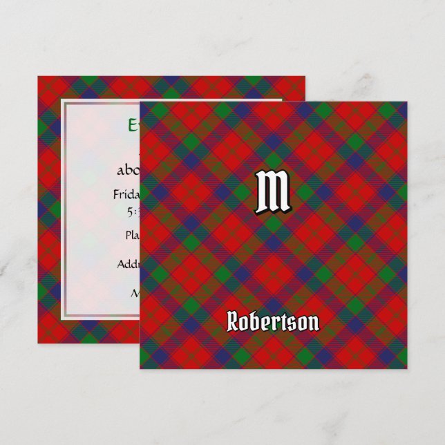 Convites Clan Robertson Tartan (Frente/Verso)