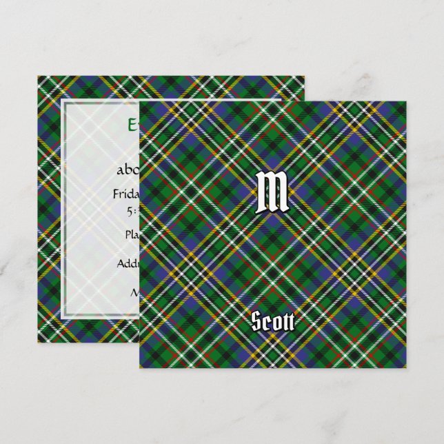 Convites Clan Scott Green Tartan (Frente/Verso)