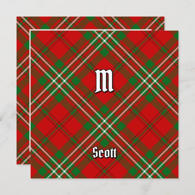 Convites Clan Scott Red Tartan (Frente/Verso)