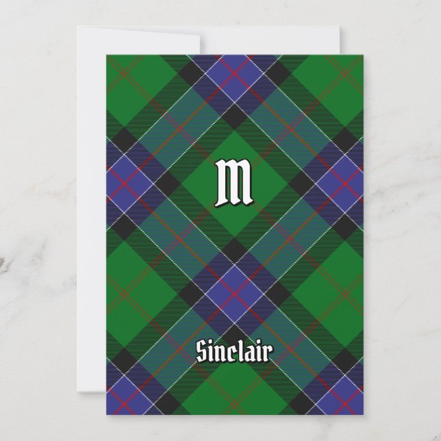 Convites Clan Sinclair caçando Tartan (Frente)
