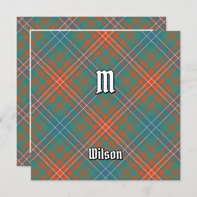 Convites Clan Wilson Antigo Tartan (Frente/Verso)