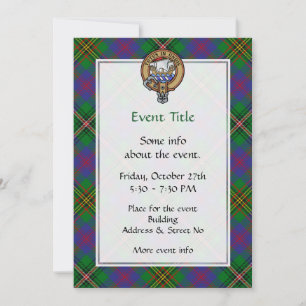 Convites Clan Wood Crest sobre Tartan