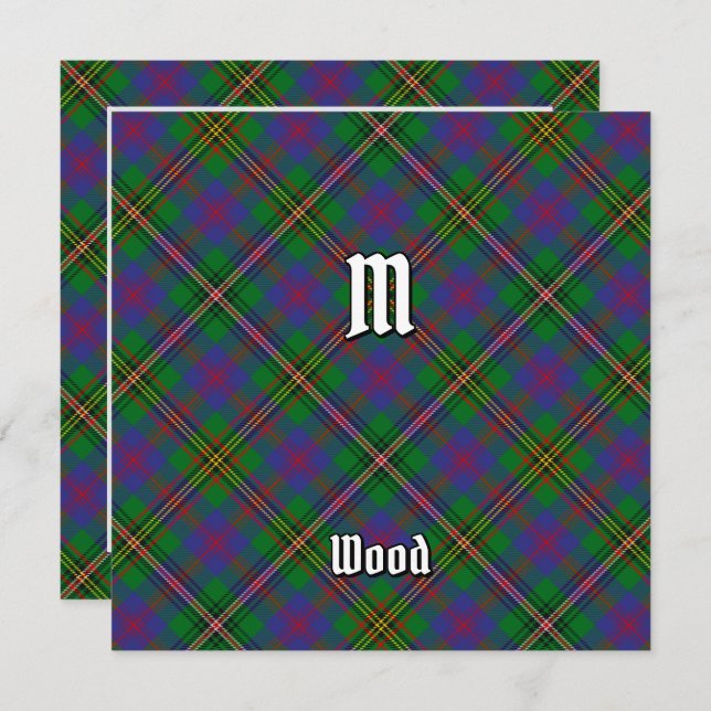 Convites Clan Wood Tartan (Frente/Verso)