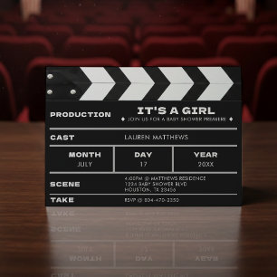 Convites Clapboard de Filme de Bebê Chamada