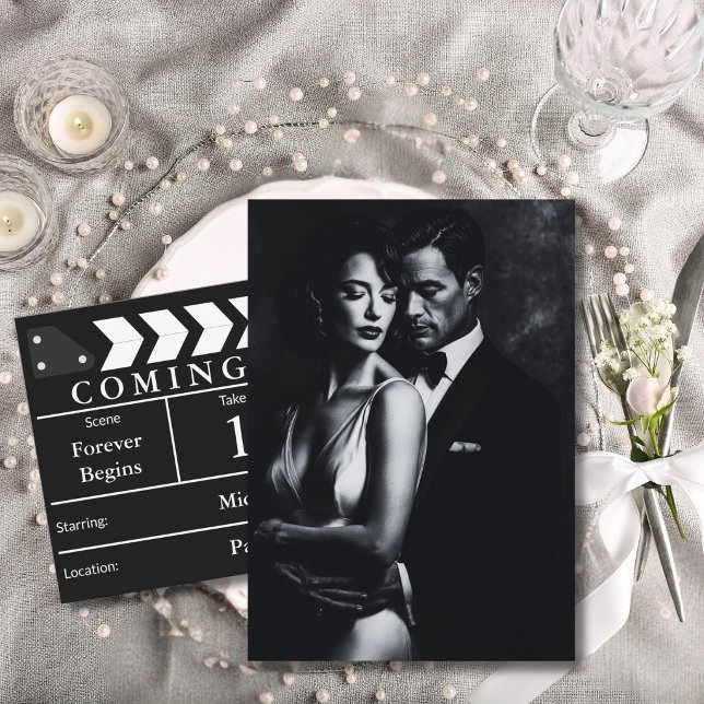 Convites Clapper de Filme Elegante Aniversário de Casamento (Criador carregado)