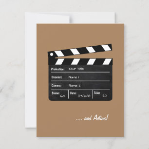 Convites Clapperboard com texto customizável