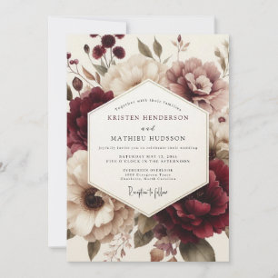 Convites Claret Moody Bloom Casamento