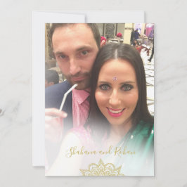 Convites Clareza Dourada de Casamento Colorida Moderna