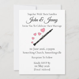 Convites Clarinet Wedling Convocação Músicos Clarinetistas