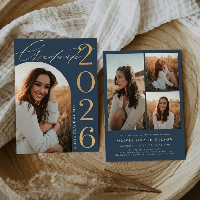 Convites Class of 2026 Arch Photo Graduation Party (Criador carregado)