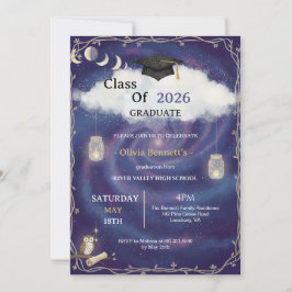 Convites Class of 2026 Die Cut Graduation Invitation Custom