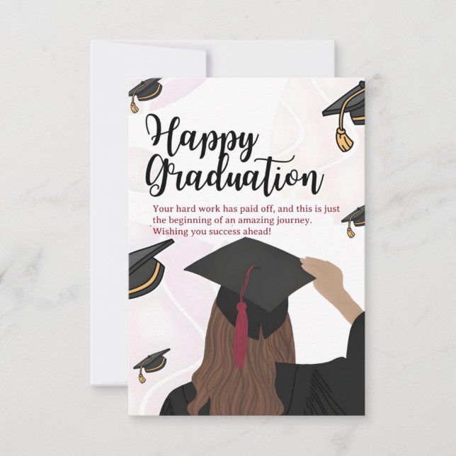 Convites Class of 2026 Female Graduate Congratulations Card (Frente)