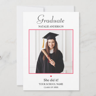 Convites Class of 2026 Modern Photo Graduation Invitation