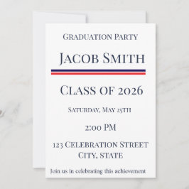Convites Class of 2026 Patriotic Graduation Invite