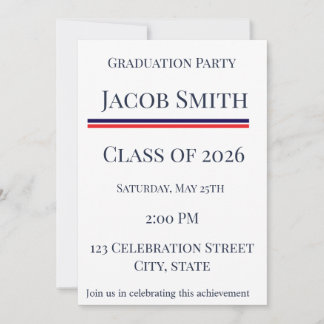 Convites Class of 2026 Patriotic Graduation Invite