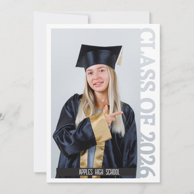 Convites Class of 2026 Photo Graduation party (Frente)