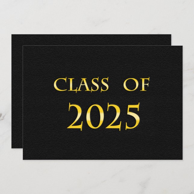 Convites Classe Amarela e Preta de Festa de formatura 2025 (Frente/Verso)