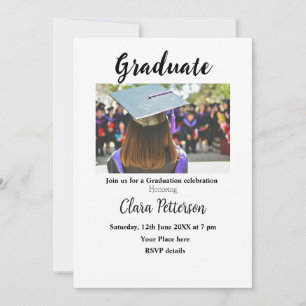 Convites classe branca negra clássica adiciona graduação de