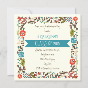 Convites Classe da cerceta 2015 & de graduação floral