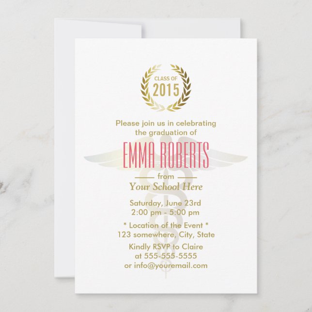 Convites Classe da Faculdade de Medicina e Enfermagem de Gr (Frente)