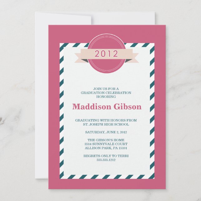 Convites Classe de 2012 - Celebração de Graduação (Frente)