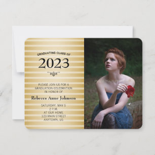 Convites Classe de 2016, Dourada Graduação de Fotos em Stri