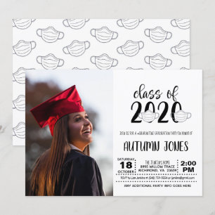 Convites Classe de 2020 Facemask with Photo
